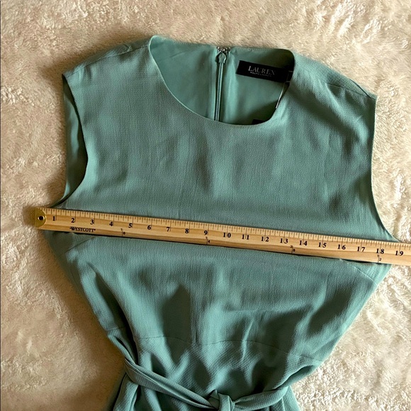Ralph Lauren Sage Green Midi Dress Size 6 Tie Waist NWT - Picture 15 of 16